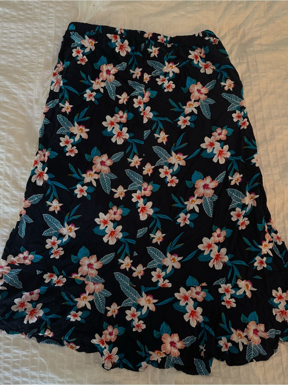 Wrap Skirt GEORGE Floral with Teal and Pink Flowers - Tropical Summer Party - Picture 2 of 8